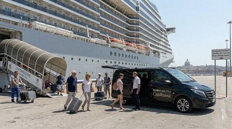 Comfortable shared shuttle transfer from Civitavecchia cruise port to Rome city center