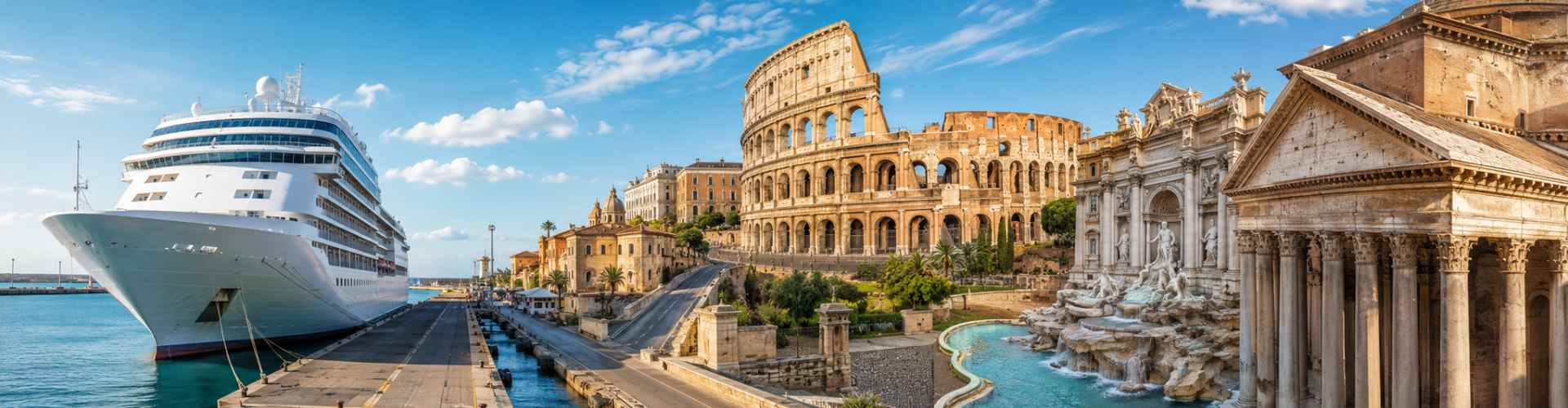 Civitavecchia cruise port to Rome private tour with Colosseum, Trevi Fountain and Pantheon